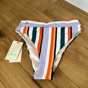 Maaji striped bottom in purple orange black white